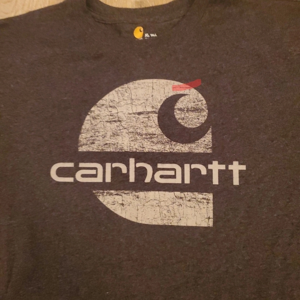 Carhartt T-Shirt Men’s XL Tall Short Sleeve Cotton Logo Gray Tee.